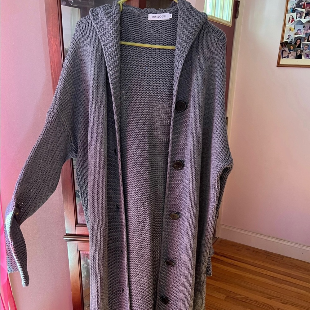New w/tags long heavy sweater dark grey size 3x